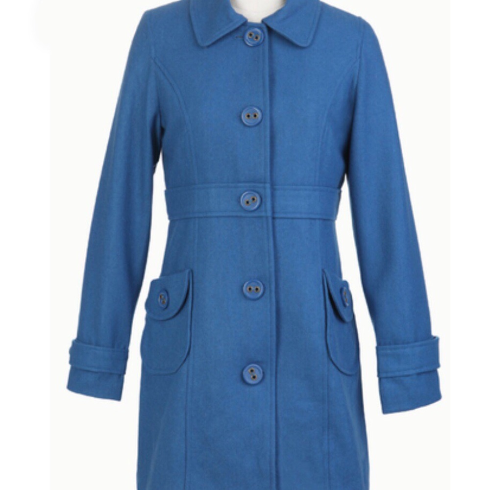 Tulle wood blend blue pea coat